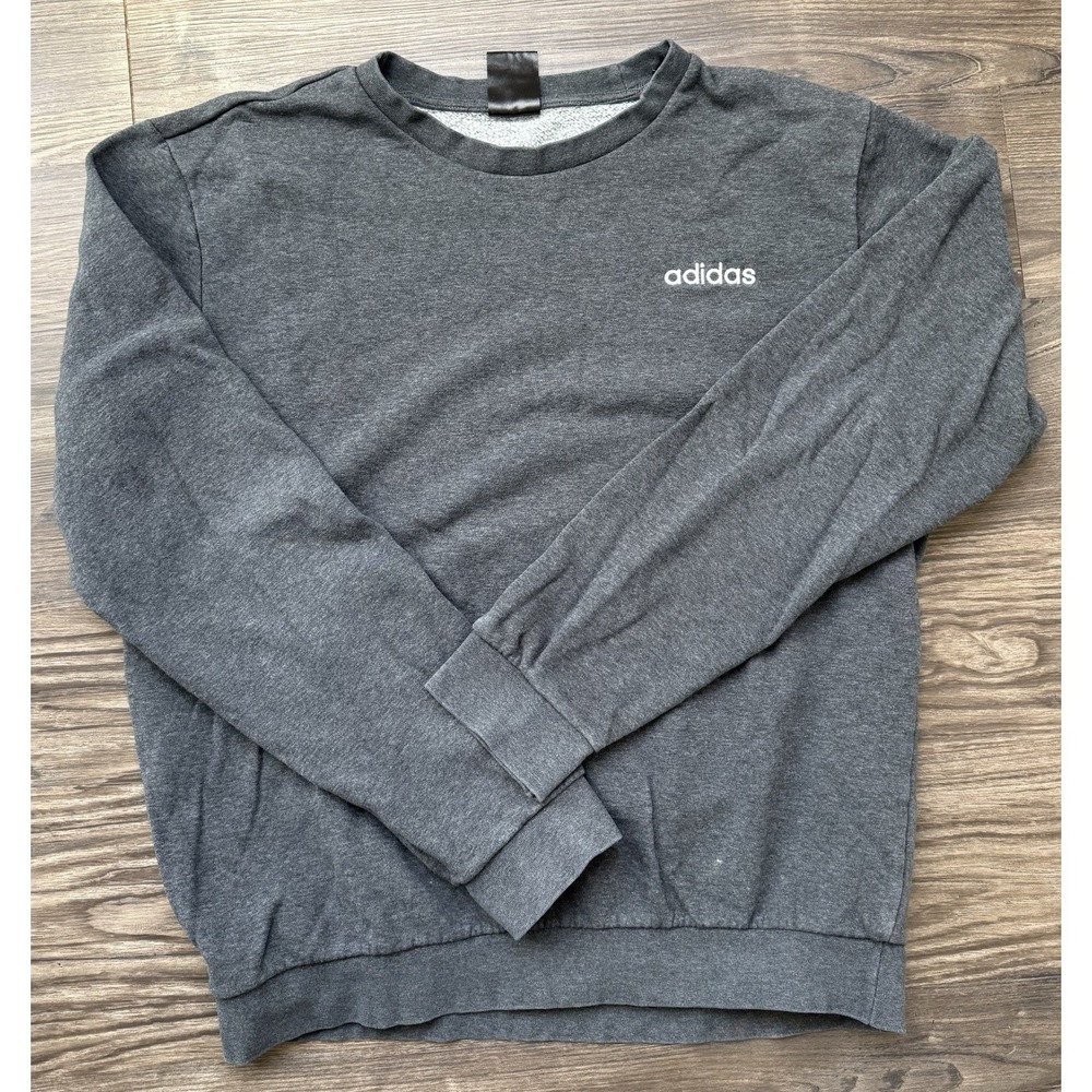 Adidas Crewneck Sweatshirt Pullover Gray Sportswear Classic Logo M Sporty Modern